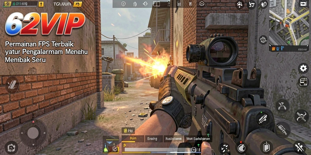Gameplay seru 62VIP dengan aksi menembak yang mendebarkan.