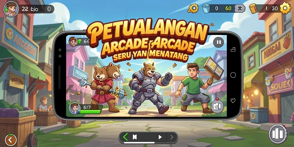 Tampilan gameplay seru di 6CF dengan rintangan yang menantang.