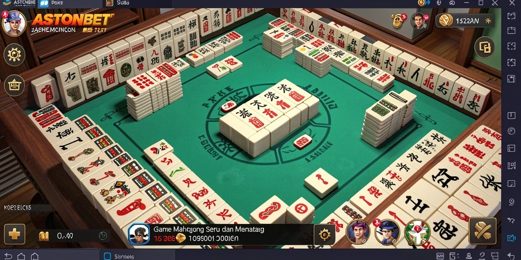 Tangkapan layar gameplay ASTONBET yang menunjukkan momen seru permainan Mahjong.