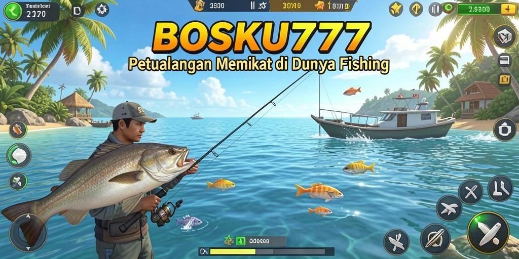 Tampilan gameplay <strong>BOSKU777</strong> yang menampilkan serunya menangkap ikan.