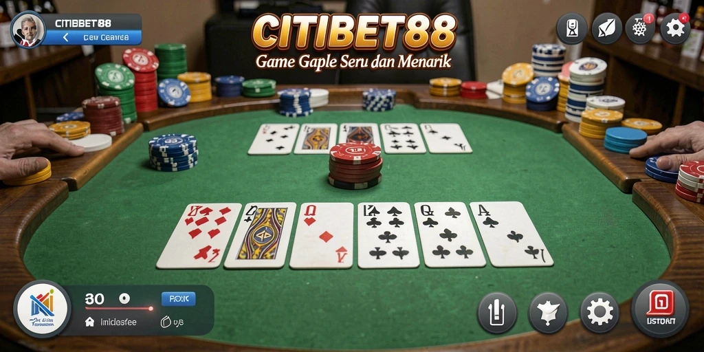 Screenshot gameplay Gaple yang seru dan menantang di CITIBET88.