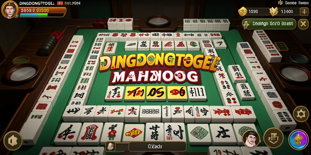 Tampilan screenshot DINGDONGTOGEL dengan gameplay menantang Mahjong.