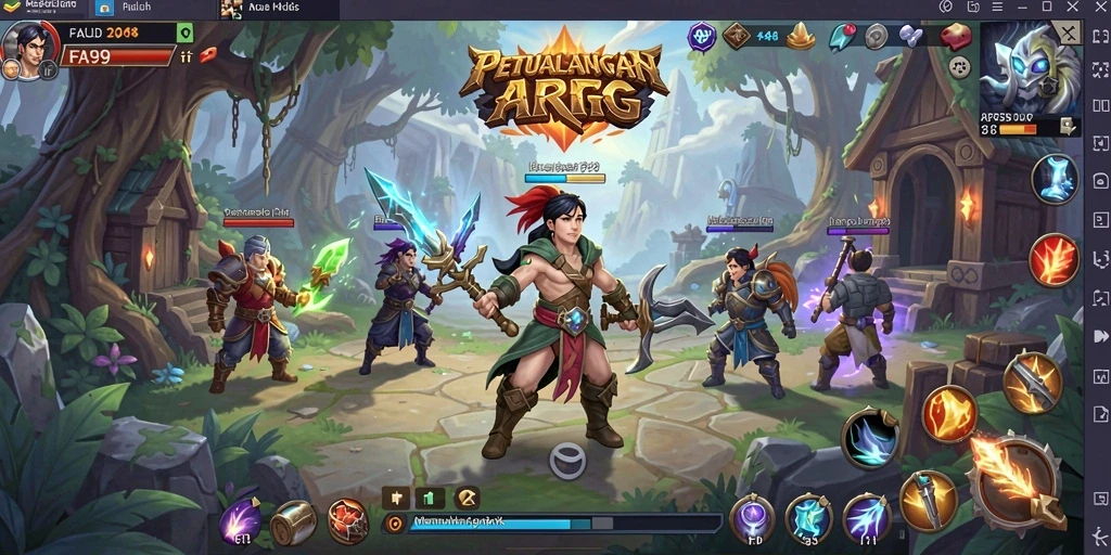 Screenshot gameplay FA99 yang menampilkan pertarungan epik.