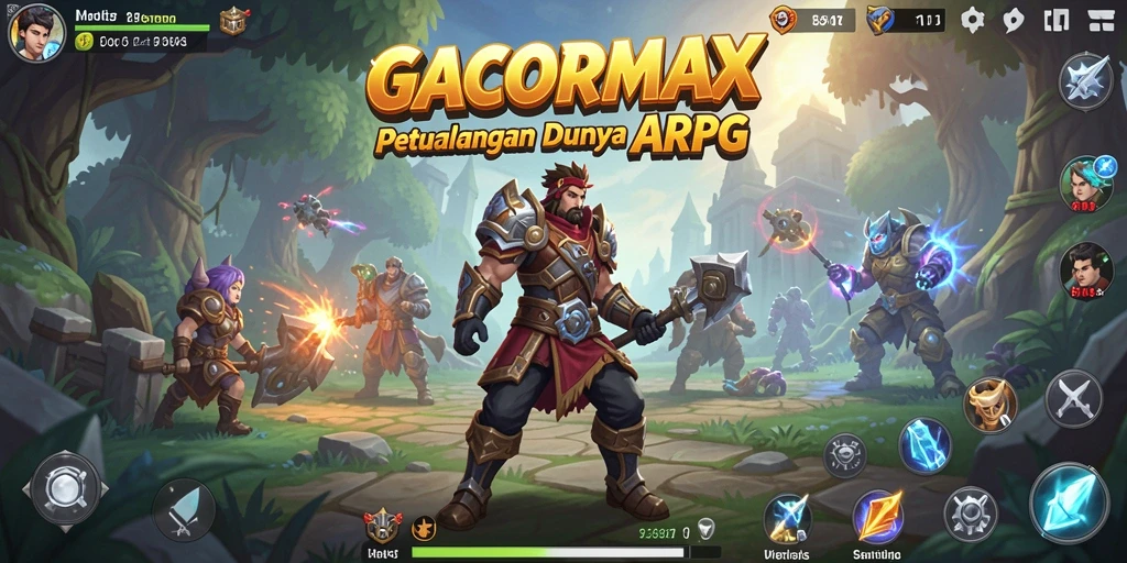 Tampilan gameplay seru dengan pertarungan epik di GACORMAX.
