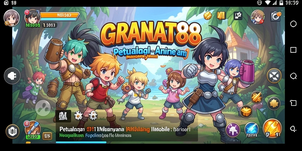 Screenshot gameplay GRANAT88 menampilkan pertarungan epik antar karakter anime.
