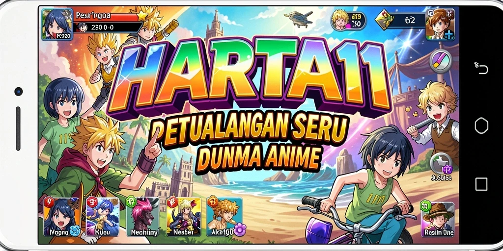 Tampilan gameplay HARTA11 yang menarik dengan karakter Anime yang mengesankan.