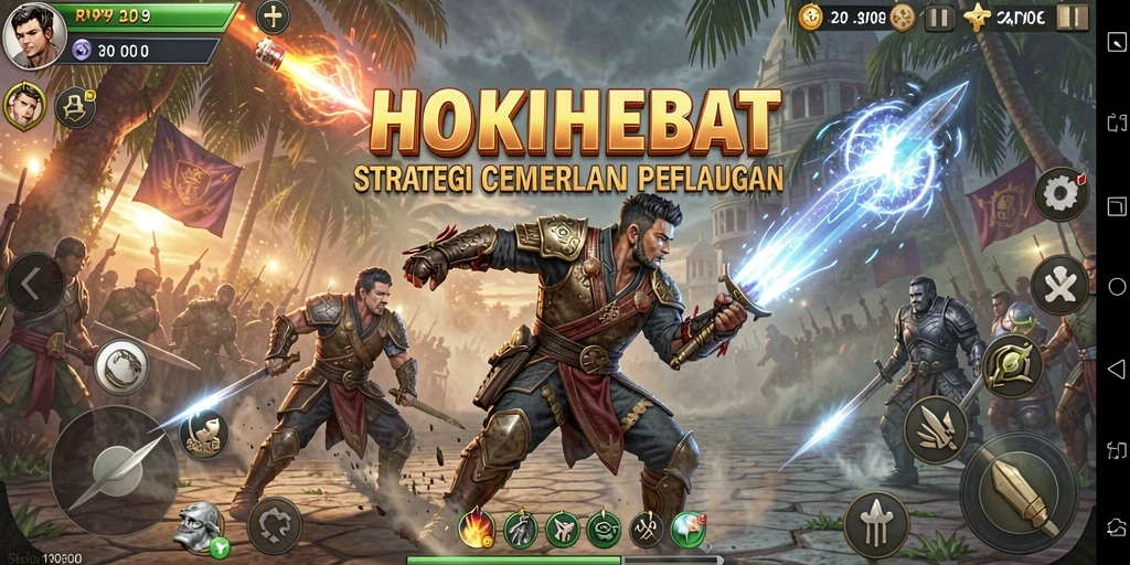 Tangkapan layar HOKIHEBAT menampilkan pertempuran strategi yang mendebarkan.
