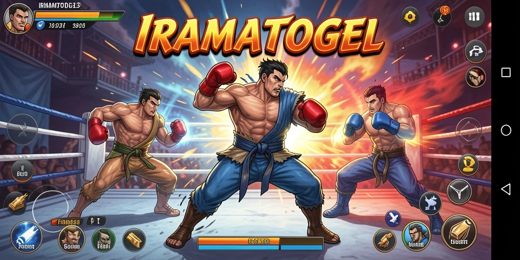 Tampilan gameplay Fighting yang menegangkan di IRAMATOGEL.