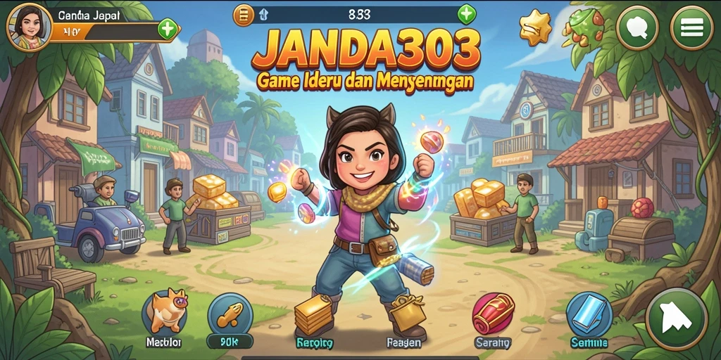 Screenshot utama JANDA303 menampilkan gameplay Idle yang interaktif dan menyenangkan.