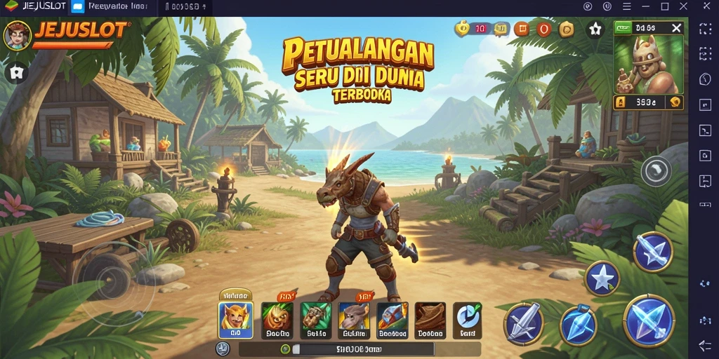 Screenshot gameplay JEJUSLOT yang menampilkan dunia terbuka yang luas.