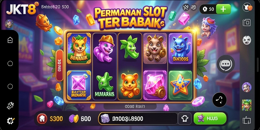 Tampilan seru dari gameplay JKT8 yang penuh warna.