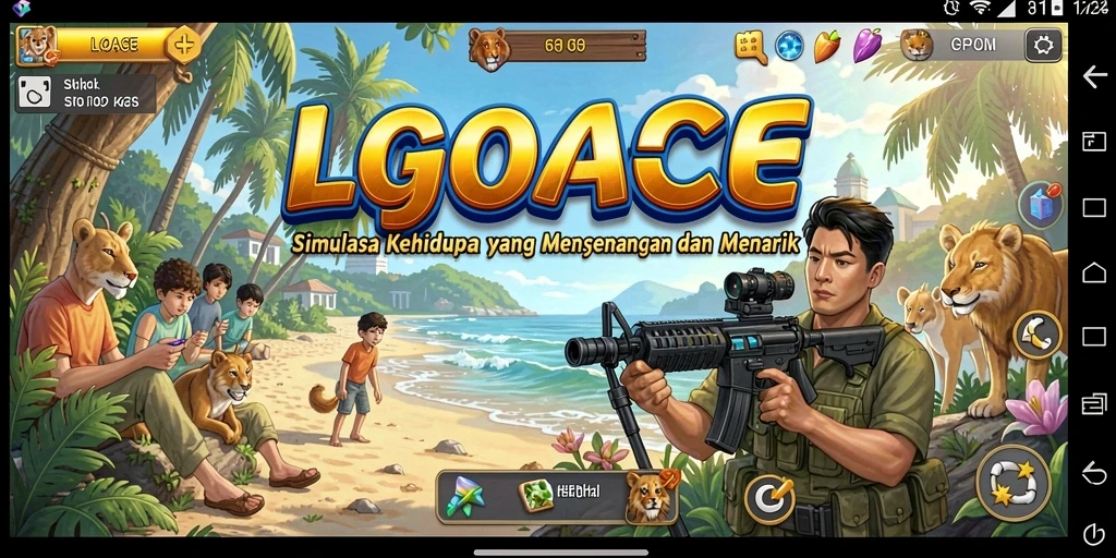 Screenshot LGOACE menampilkan gameplay yang seru dan interaksi karakter yang kaya.