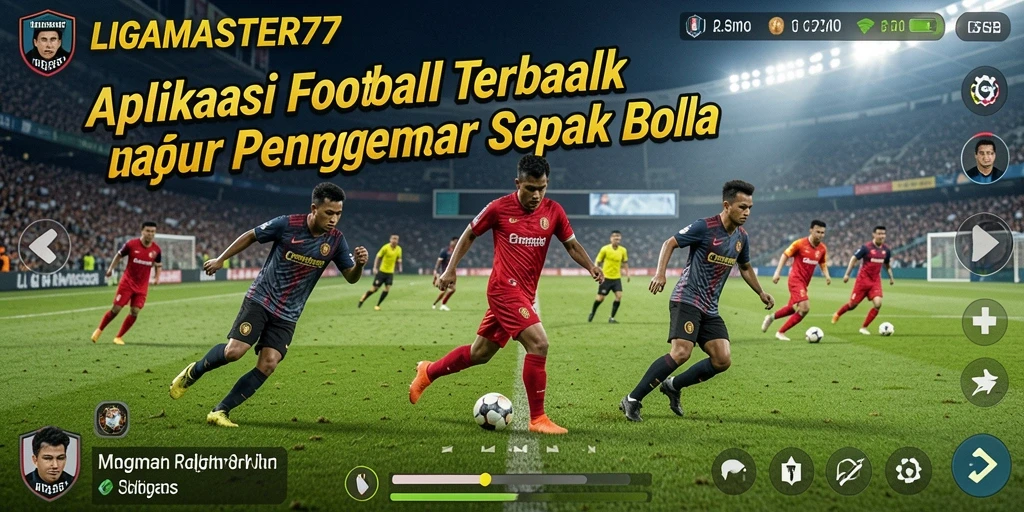 Tampilan gameplay LIGAMASTER77 yang menarik dan penuh aksi sepak bola.