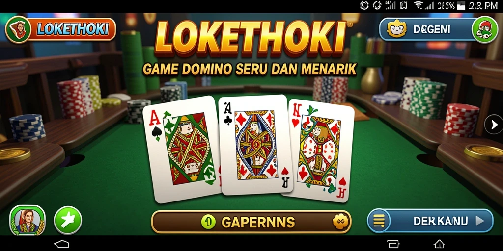 Tampilan gameplay seru LOKETHOKI dengan aksi domino yang mendebarkan.