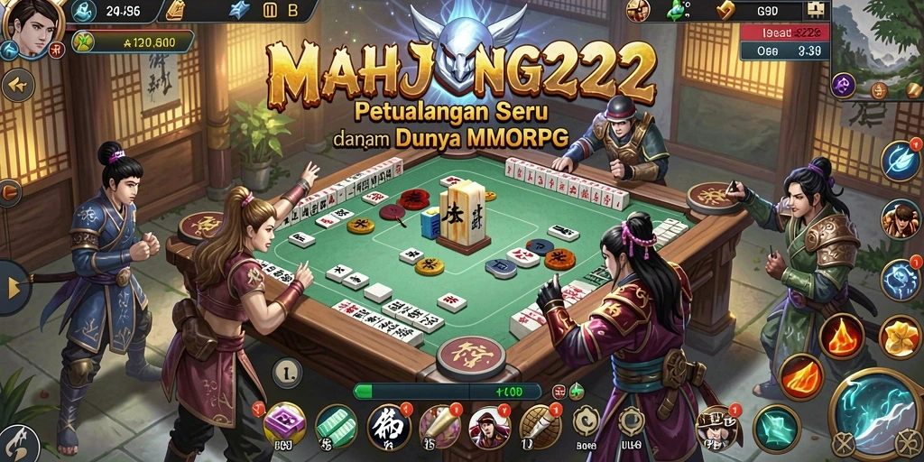 Tampilan permainan <strong>MAHJONG222</strong> yang menarik dengan karakter dan dunia fantasi yang indah.