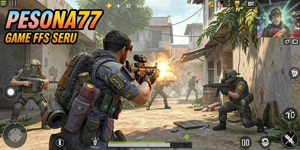 Screenshot dari gameplay PESONA77 yang menunjukkan aksi FPS yang intens.