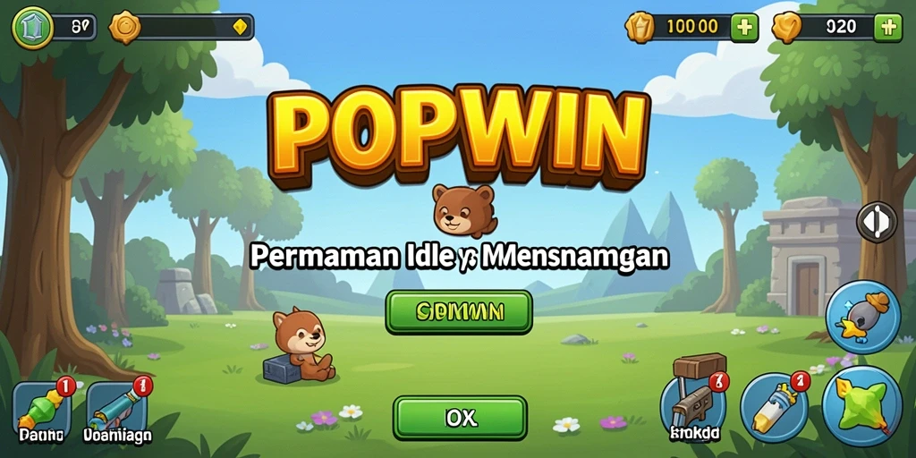 Tampilan utama gameplay POPWIN yang menarik dan penuh warna.