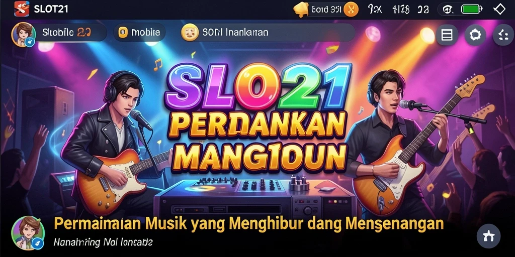 Screenshot gameplay SLOT21 yang menampilkan keseruan bermain musik.