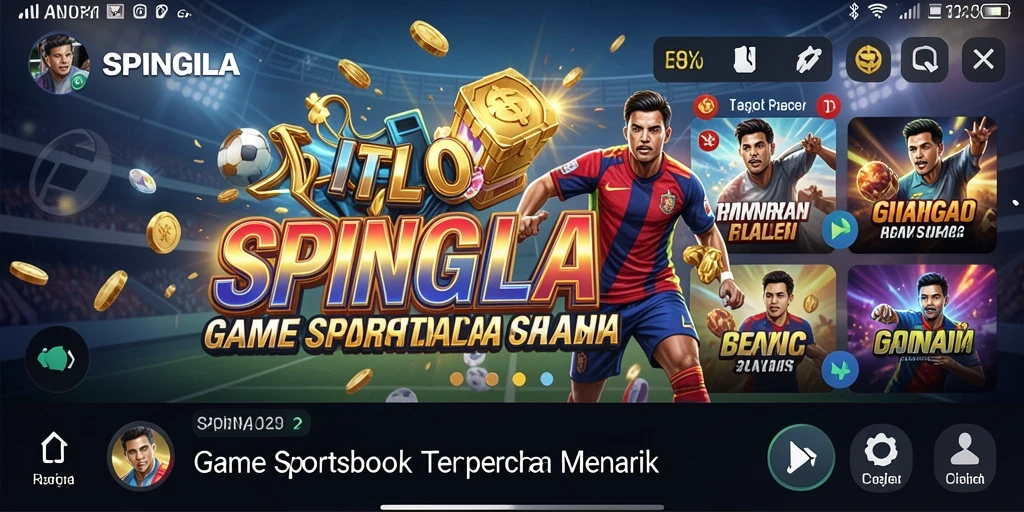 Tampilan gameplay SPINGILA dengan taruhan olahraga yang menarik.