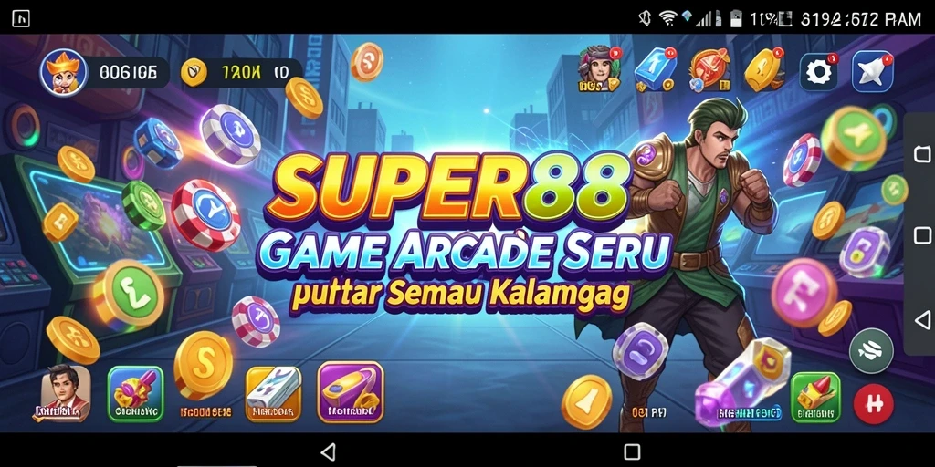 Tampilan gameplay seru di SUPER88 yang penuh warna dan tantangan.