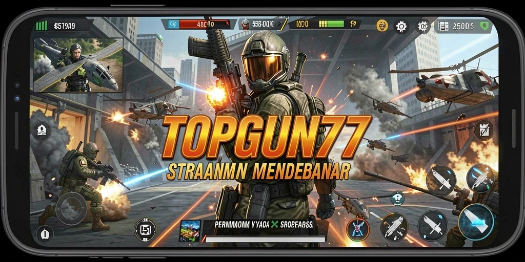 Tampilan gameplay menarik dari TOPGUN77 yang menunjukkan strategi dalam pertempuran.