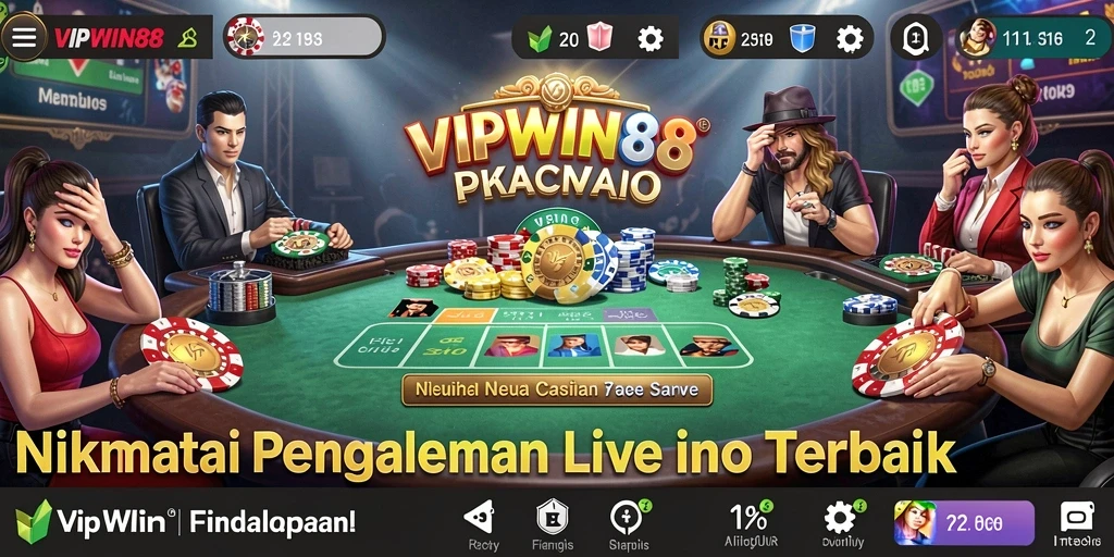 Tampilan gameplay Live Casino yang mengasyikkan di VIPWIN88.