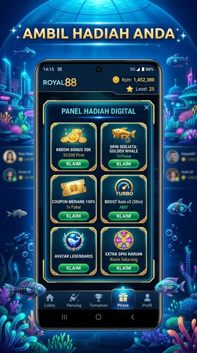 Tampilan antarmuka aplikasi royal88 yang menarik.